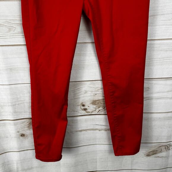 No Boundaries Red Mid Rise Super Stretch Skinny Jeans Juniors Size 17 - Picture 4 of 11